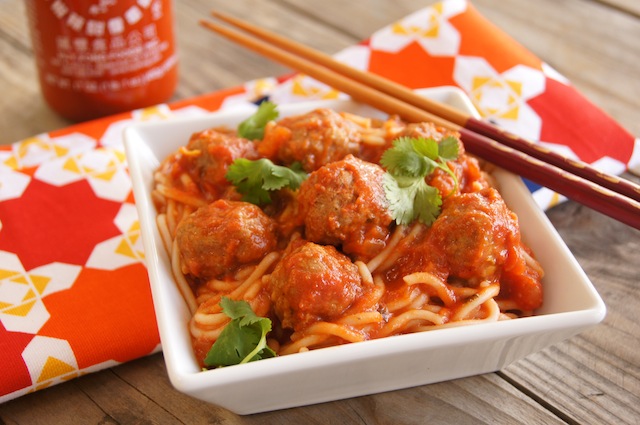 Top 2012 Recipes | Spicy Sriracha Spaghetti and Meatballs | Cooking On The Weekends