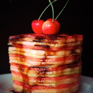 Balsamic Glazed Fresh Melon Cake Recipe