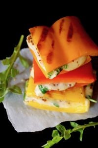 Breadless Bell Pepper 6Grilled Ham and Cheese Sandwich Recipe -- The super fun, breadless sandwich is over-the-top delicious! I made it with peppers because I think it’s tasty, and it also happens to be an awesome gluten-free dish!