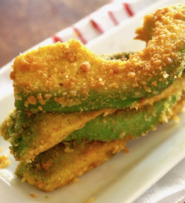 Stack of a few Spiced Avocado Fries