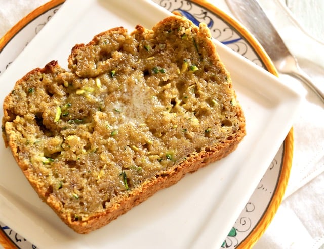 one toasted, buttered slice of avocado bread
