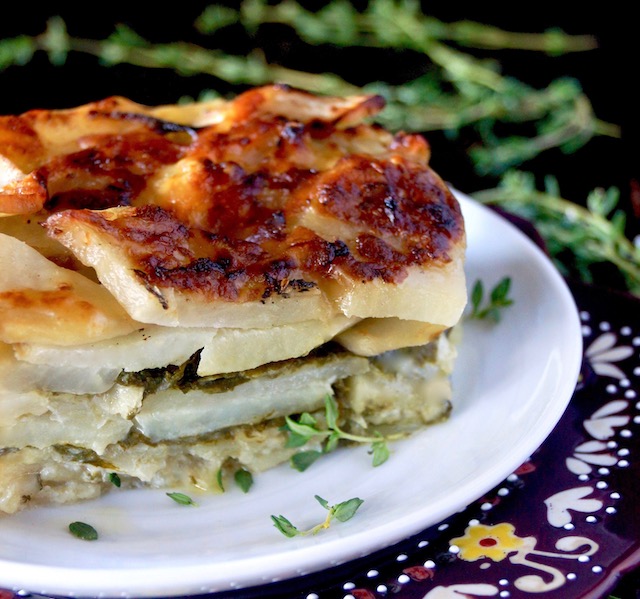 GruyereSpinachPotatoesAuGratin RecipeSQUARE weekend recipes