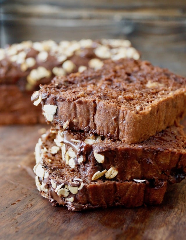 three slices of chocolate bread