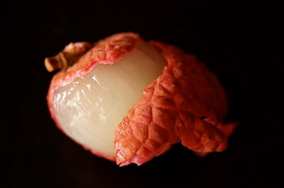 Lychee partially peeled