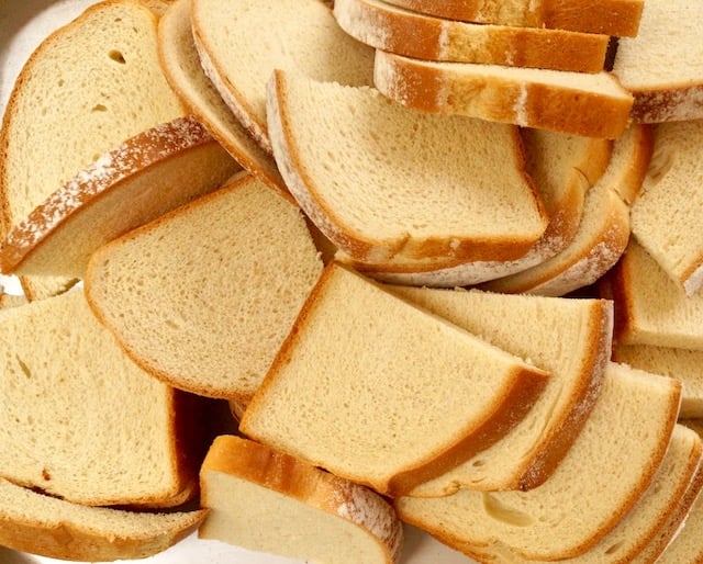large pile of sliced sandwich bread