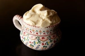 mug filled with vanilla buttercream