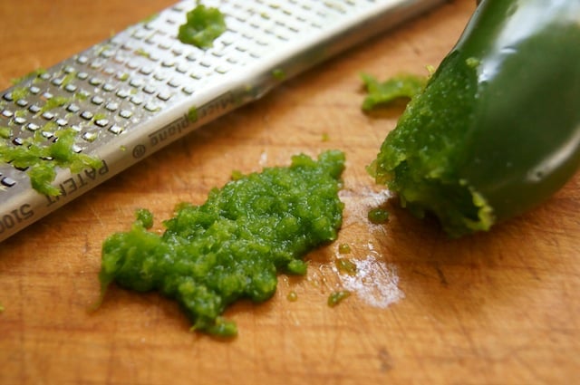 microplane zester and grated jalapeno pepper