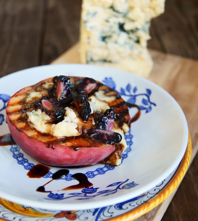 Kerrygold Cashel Blue Grilled Peaches with Honey-Balsamic Glaze