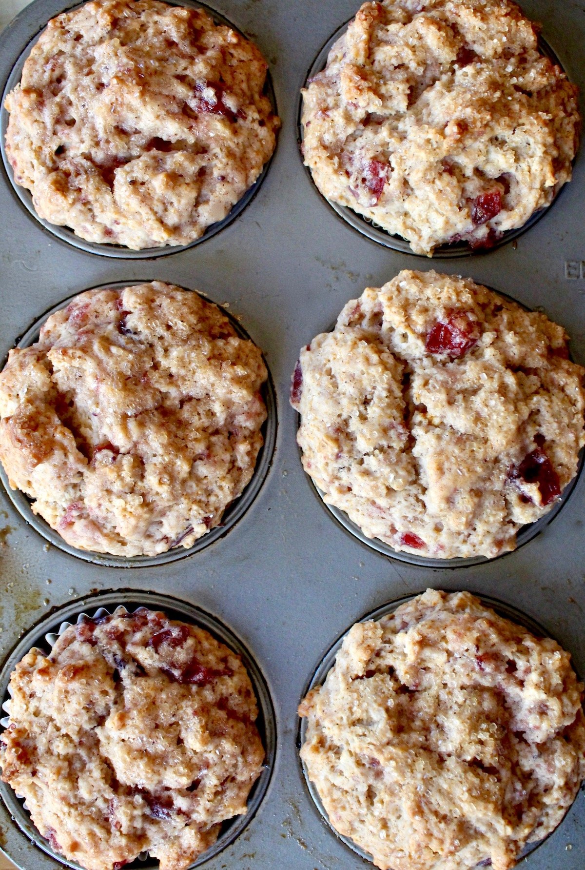 Cranberry Sauce Muffins in muffin pan