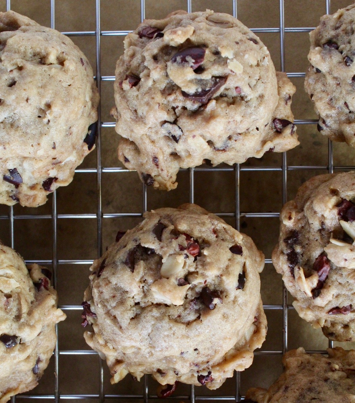 a few cappuccino cookies on wire rack