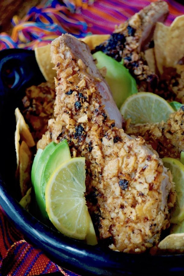 Tortilla Chip Crusted Pork Chops Cooking On The Weekends