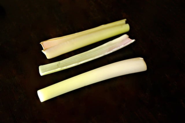 A few pieces of a lemongrass stalk
