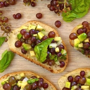 Champagne Grape-Avocado Bruschetta Recipe