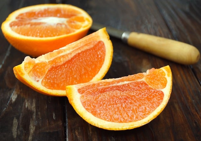 Cara Cara Orange cut into thirds