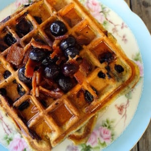 Brown Butter Blueberry Bacon Waffles