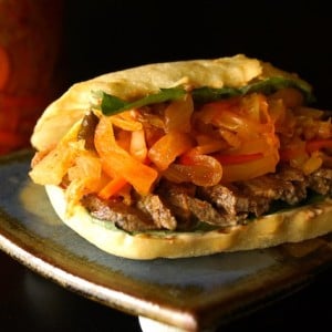 Kimchi Grillef Steak Sandwich