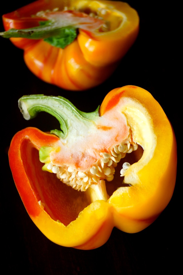 one Enjoya Pepper sliced in half