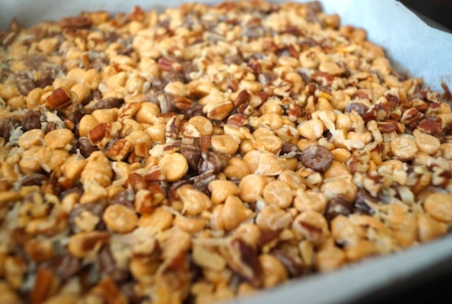 Peanut Butter Pretzel Seven Layer Magic bars