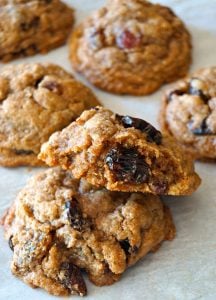 Cinnamon Raisin Cookies Recipe -- These cinnamon raisin cookies are truly a melt-in-your-mouth dreamy treat. They're soft and crisp, and buttery and cinnamon-y -- all at once!
