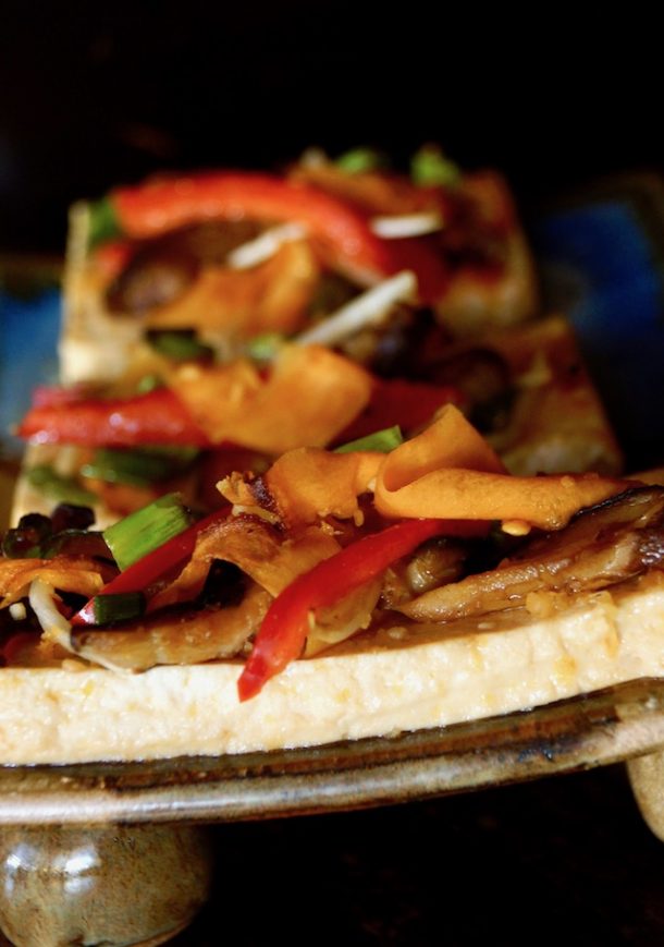 Baked Tofu Ginger Vegetables Cooking On The Weekends