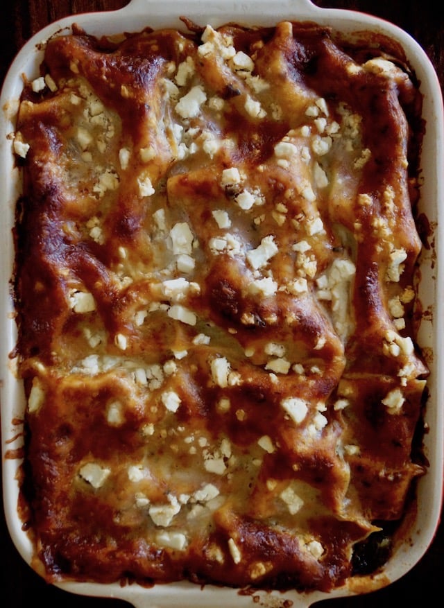 Lamb Lasagna right out of the oven in baking dish