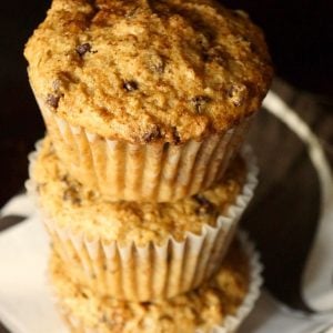 stack of Cappuccino Chocolate Chip Muffins
