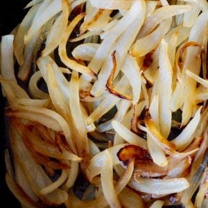 Sauteed Onions in cast iron skillet