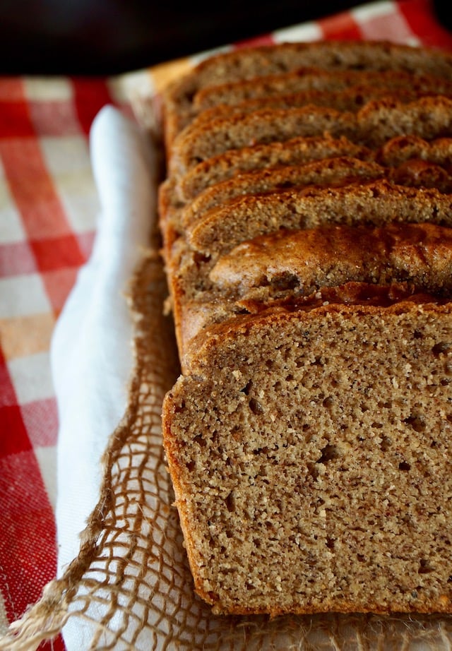 Gluten-Free Almond Nut Butter Bread, sliced