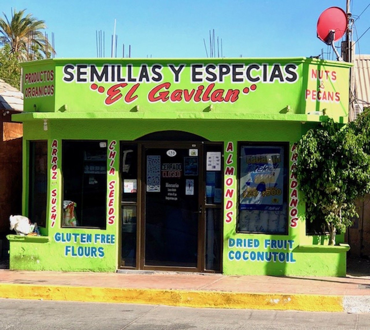 Store front of Semillas y especias El Gavilan in Loreto, Mexico.