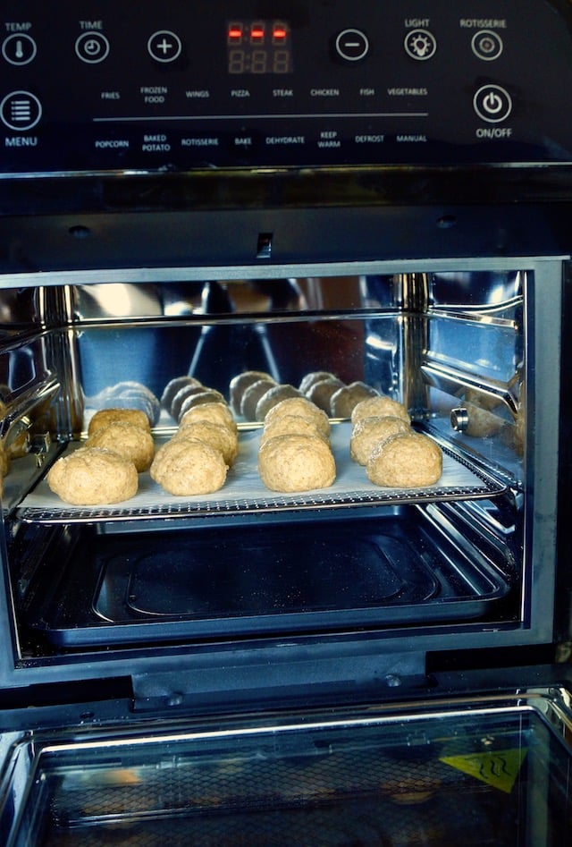 Shaped dough for Air Fried Pumpkin Spice Glazed Donuts in the air fryer.