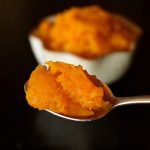 roasted butternut squash in a spoon