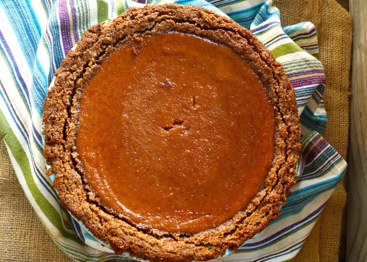 Chai Spiced Butternut Squash Pie with Gluten-Free Pecan-Walnut Crust -- This pie tastes like the perfect blend of pecan pie and pumpkin pie. Only it's neither one and even better!