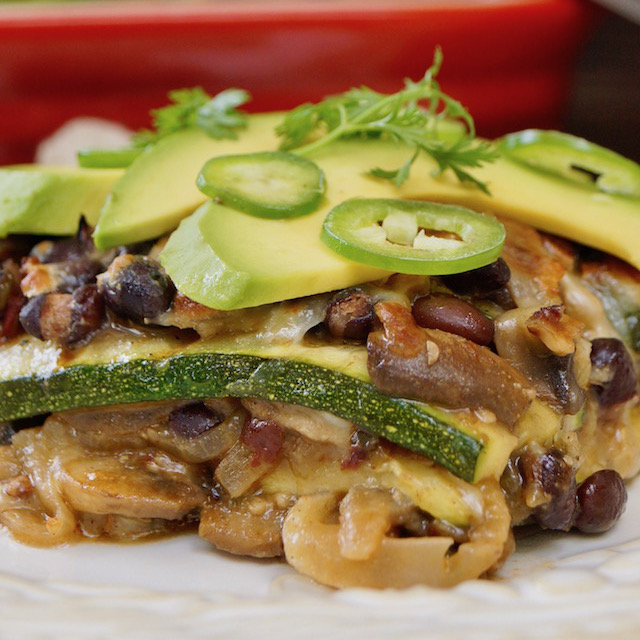 Grilled Zucchini Casserole with Mushrooms