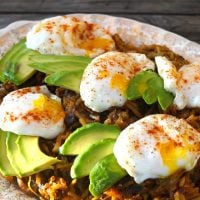 hash browns with poached eggs and avocado