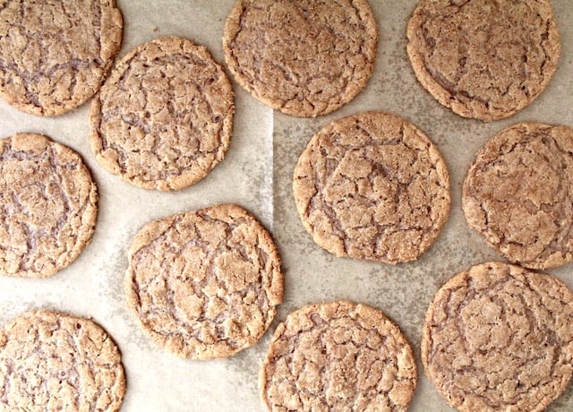 miso peanut butter cookies on baking sheet