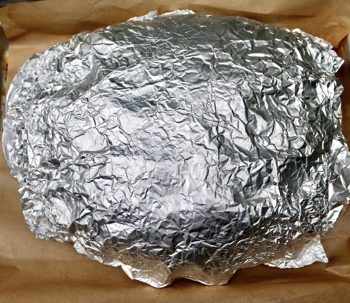 Pull-Apart French Toast Foil-wrapped loaf of bread for pull apart French toast.